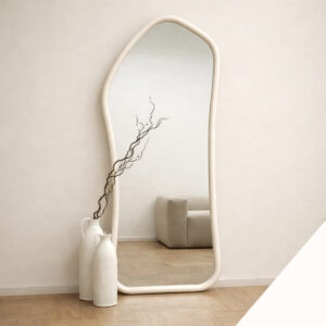 Miroir Sève – Organique Design En Bois HDF - Blanc cassé, 180 × 90 cm