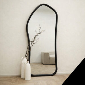 Miroir Sève – Organique Design En Bois HDF - Noir, 180 × 90 cm