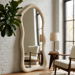 Miroir Splash – Design Ondulé en Tissu Bouclette