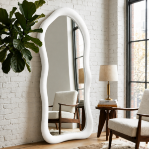 Miroir Splash – Design Ondulé en Tissu Bouclette
