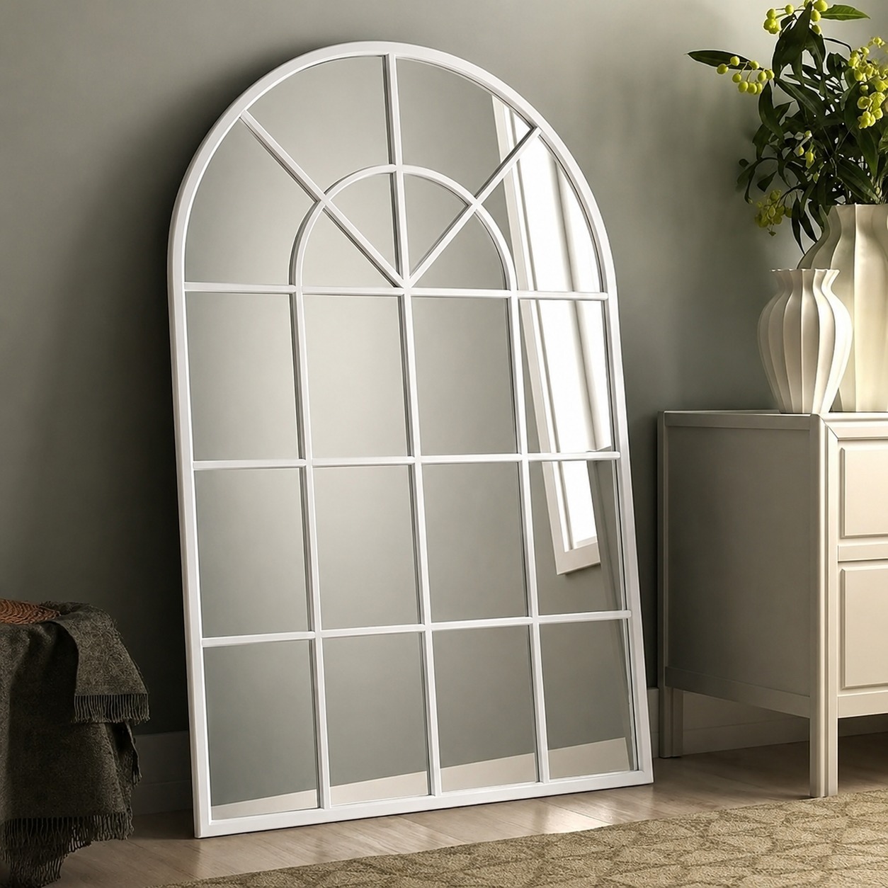 Miroir Arched Style Fenêtre -Élégance Vintage en Bois HDF – Image 6