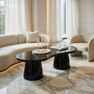 Table Basse Onde – Design Fluide et Élégance Moderne - Noir