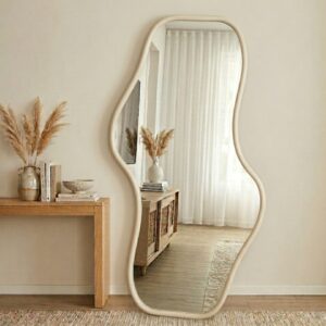 Miroir Zigzag – Forme Organique et Élégance Naturelle - Blanc cassé