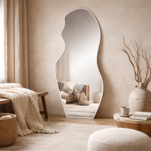 Miroir Ébène – Design Organique et Élégance Contemporaine - Blanc, 170 × 70 cm