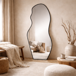 Miroir Ébène – Design Organique et Élégance Contemporaine - Noir, 170 × 70 cm