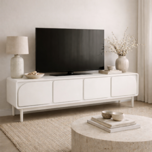 Meuble TV Moderne – Élégance Minimaliste et Fonctionnalité - Blanc