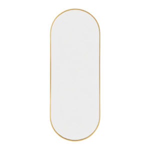 Miroir ovale design moderne avec cadre bois