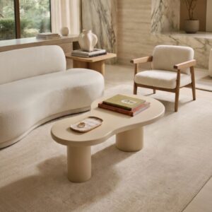 Table Basse Guitare – Design Organique et Original - Beige