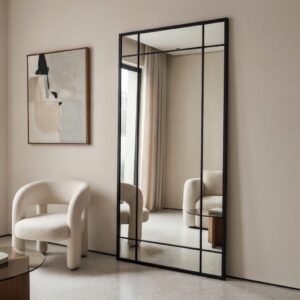 Miroir Frame – Design Fenêtre et Élégance Contemporaine - Noir, 170 × 80 cm