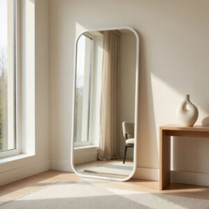 Miroir Soft Edge – Design Minimaliste aux Lignes Douces - Blanc, 160 × 60 cm