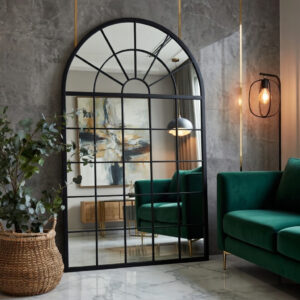 Miroir Arcadie – Esprit Fenêtre et Élégance Classique - Noir, 170 × 80 cm