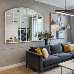 Miroir Brooklyn – Élégance Industrielle et Design Panoramique - Blanc, 120 x 80 cm