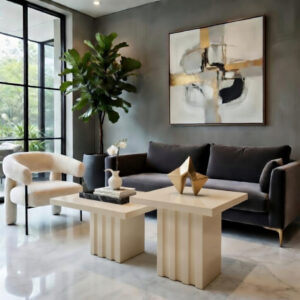 Tables Triptis – Duo Moderne et Design Structuré - Beige