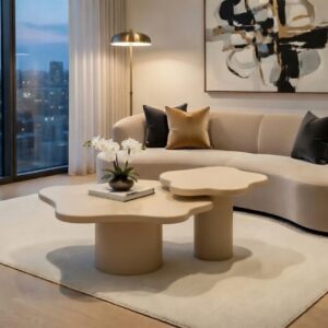 Tables Basses Shadow – Duo Organique et Élégance Moderne - Beige