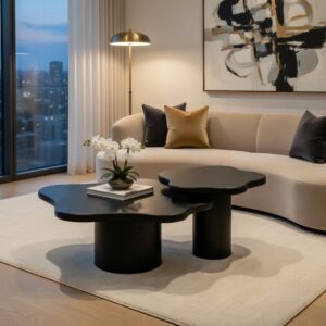 Tables Basses Shadow – Duo Organique et Élégance Moderne - Noir