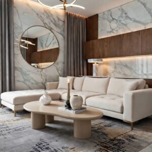 Triple Table Basse – Design Organique et Élégance Moderne - Beige