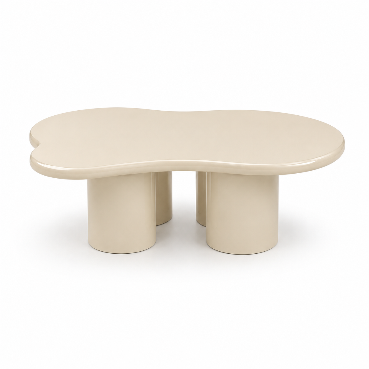 EVA table basse design organique et moderne. Élégante et raffinée, disponible en noir, beige, blanc et blanc cassé.