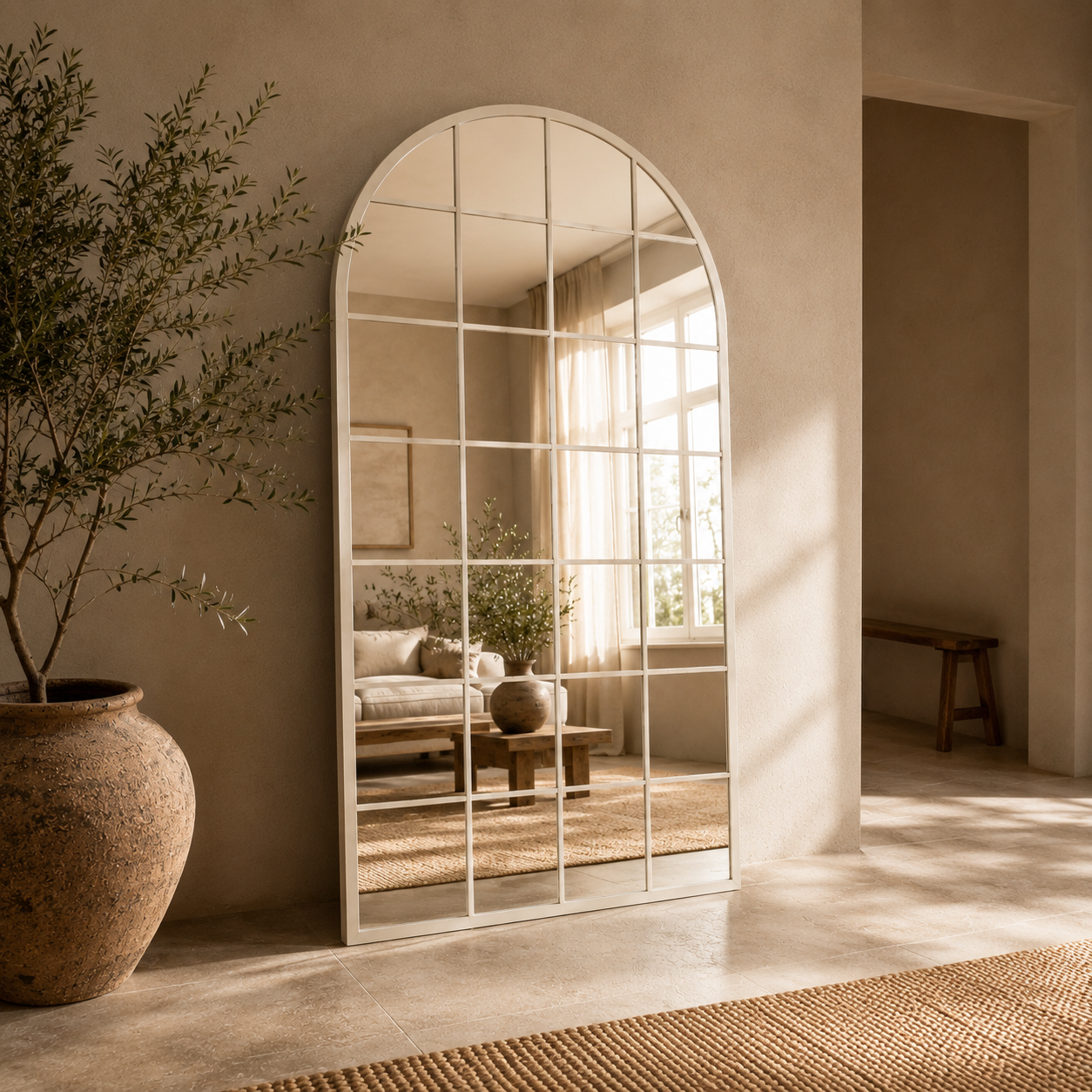 Miroir Arch XXL – Élégance Verrière et Lumière Intérieure