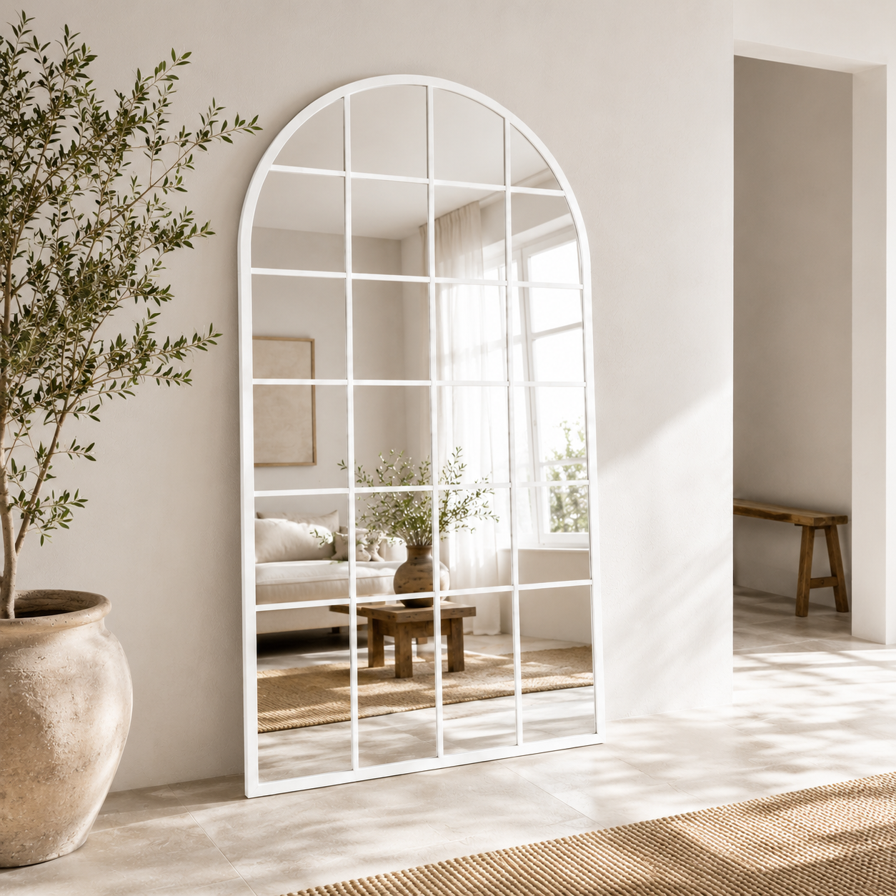 Miroir Arch XXL – Élégance Verrière et Lumière Intérieure