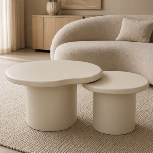 Tables Nénuphar – Duo Organique et Élégance Naturelle - Beige