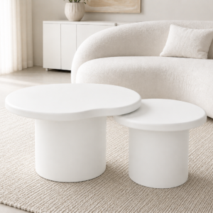 Tables Nénuphar – Duo Organique et Élégance Naturelle - Blanc
