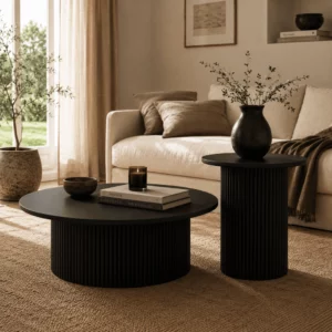 Duo Table Lina – Élégance Moderne et Harmonie Parfaite - Noir