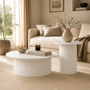 Duo Table Lina – Élégance Moderne et Harmonie Parfaite - Blanc