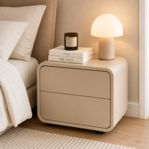Table de Nuit Noxtic – Élégance Minimaliste et Rangement Pratique - Beige