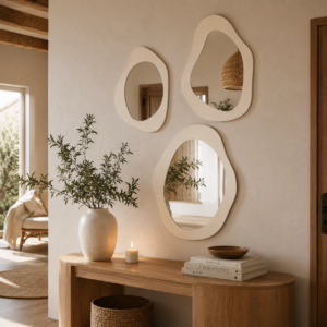 Miroir Shabby – Élégance Organique et Charme Contemporain - Blanc cassé