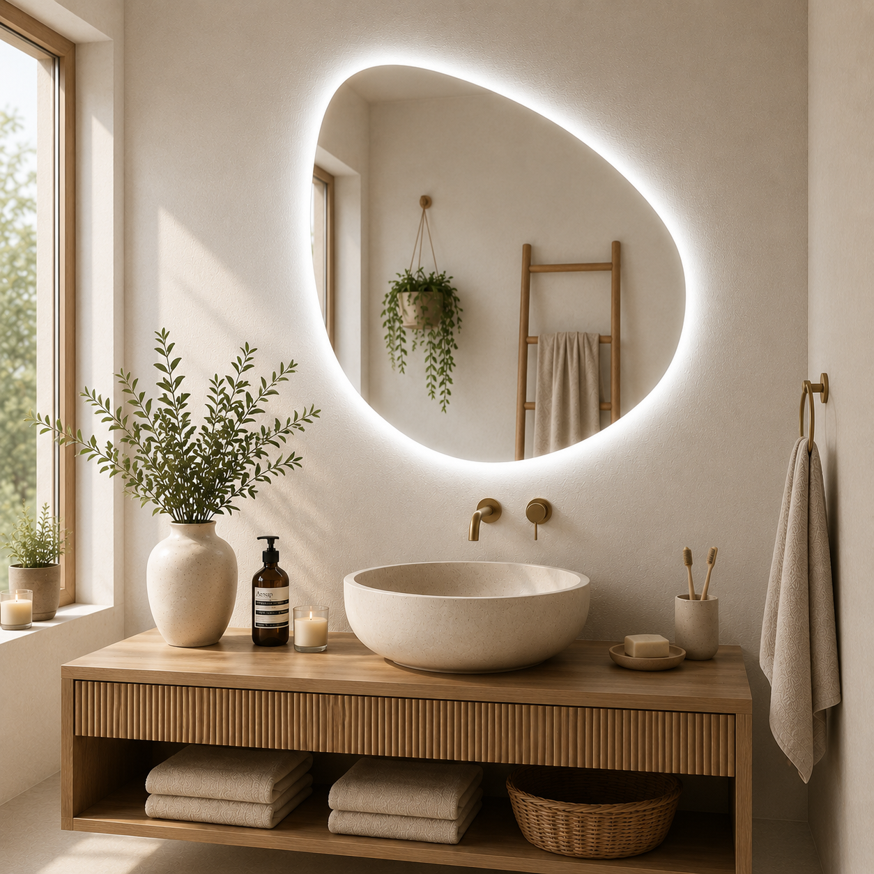 Miroir Aura Élégance LED – Lumière, Design et Raffinement – Image 3