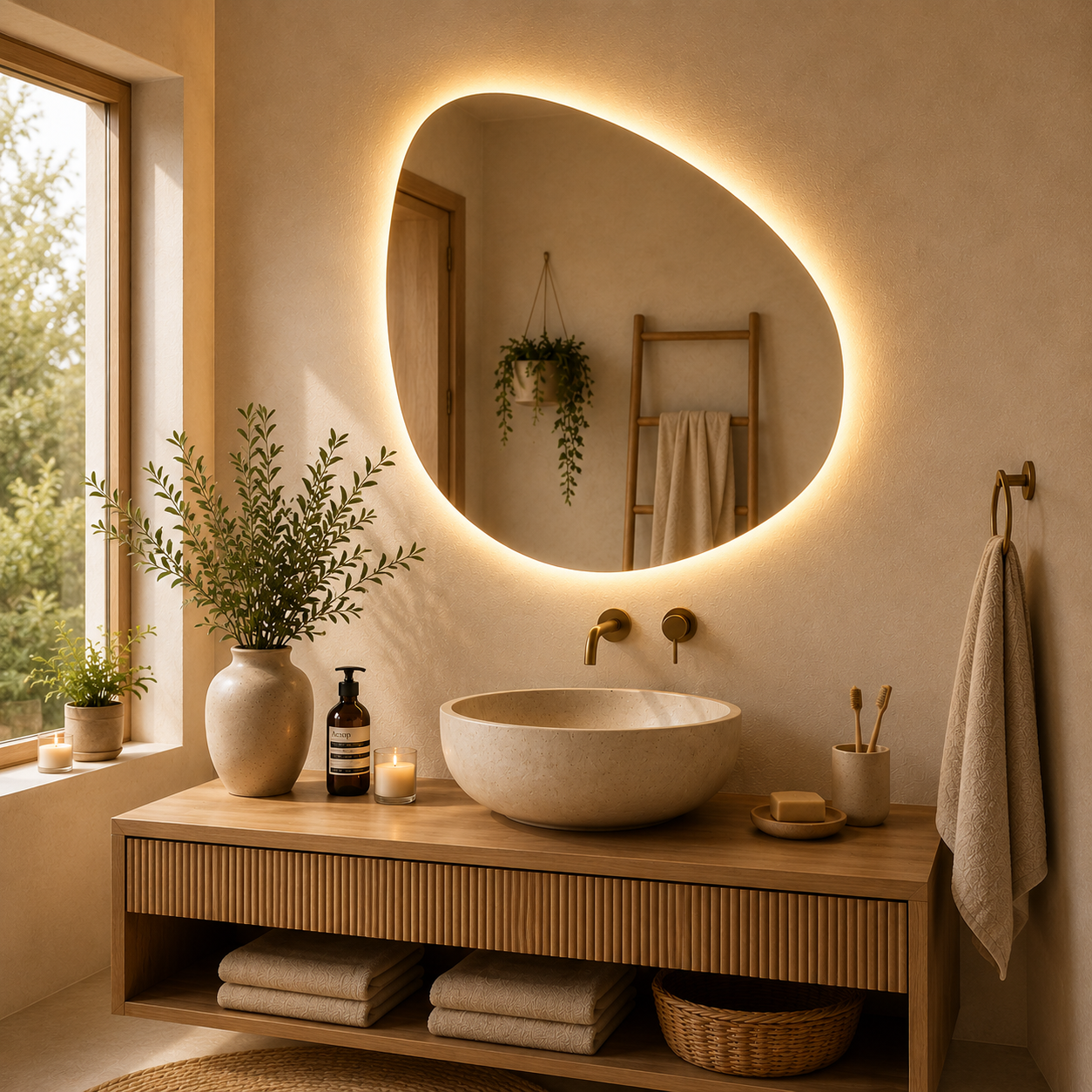 Miroir Aura Élégance LED – Lumière, Design et Raffinement – Image 2