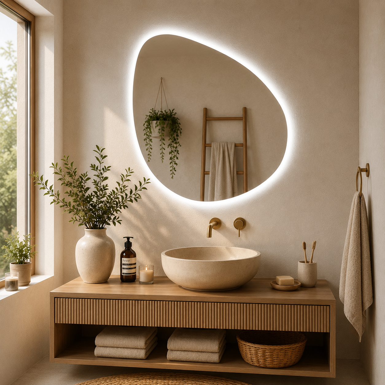Miroir Aura Élégance LED – Lumière, Design et Raffinement