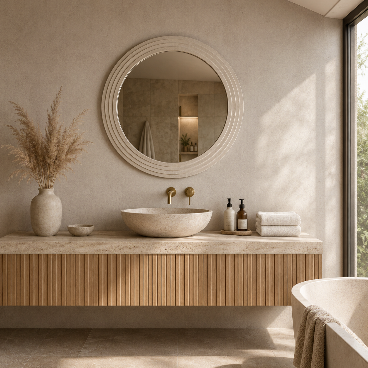 Miroir Lisa – Élégance Circulaire et Raffinement Intemporel