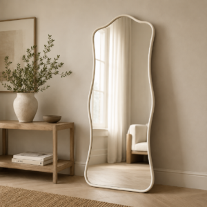 Miroir Silhouettes – Courbes Élégantes et Design Contemporain - Blanc cassé, 170 × 70 cm