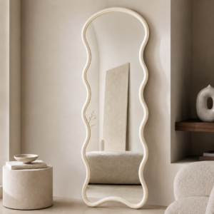 Miroir Sloane – L’Art des Courbes Élégantes - Blanc cassé, 180 × 90 cm