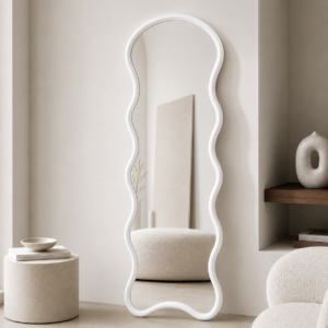 Miroir Sloane – L’Art des Courbes Élégantes - Blanc, 180 × 90 cm