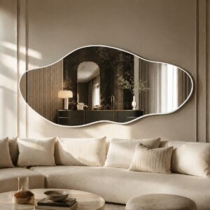 Miroir Nuage d'Or – Légèreté Organique et Élégance Contemporaine - Blanc
