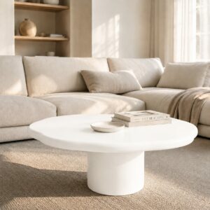 Table Basse Souma – L'Élégance des Formes Naturelles - Blanc