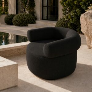 Orella Fauteuil – L'Élégance du Confort Enveloppant - Noir