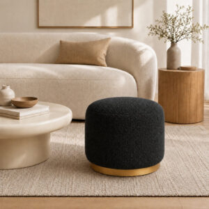 Pouf COCO – Pouf circulaire au design moderne - Noir