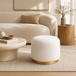 Pouf COCO – Pouf circulaire au design moderne - Blanc