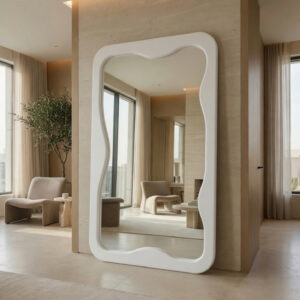 Miroir Curva – Grand miroir asymétrique - Blanc