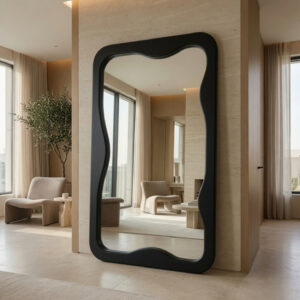 Miroir Curva – Grand miroir asymétrique - Noir