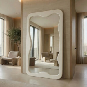 Miroir Curva – Grand miroir asymétrique - Blanc cassé