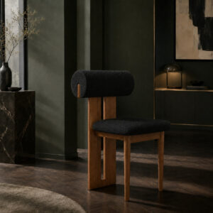 Chaise Keno – Design contemporain en bouclette fine - Noir