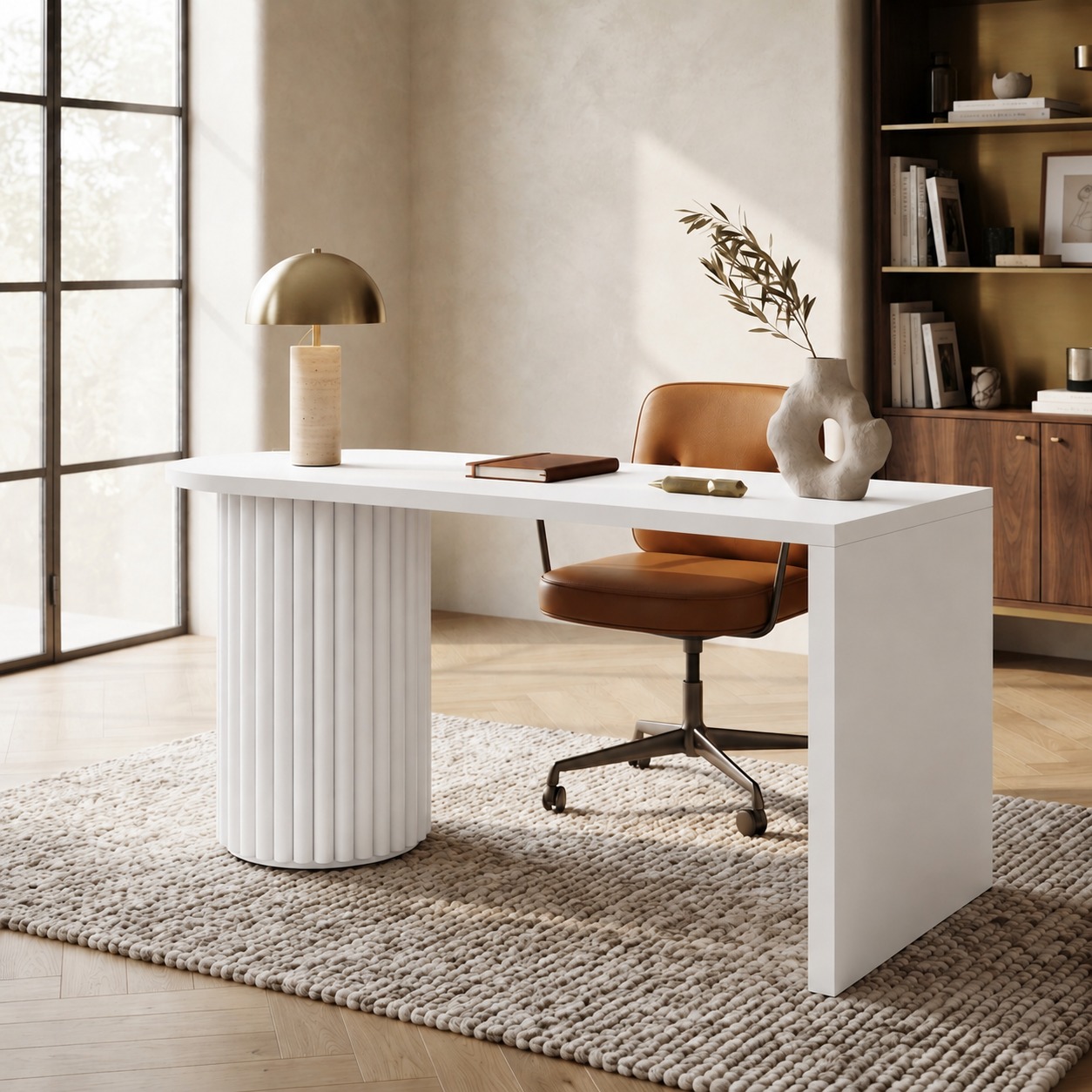 Bureau Élégance – Design contemporain et piètement cannelé