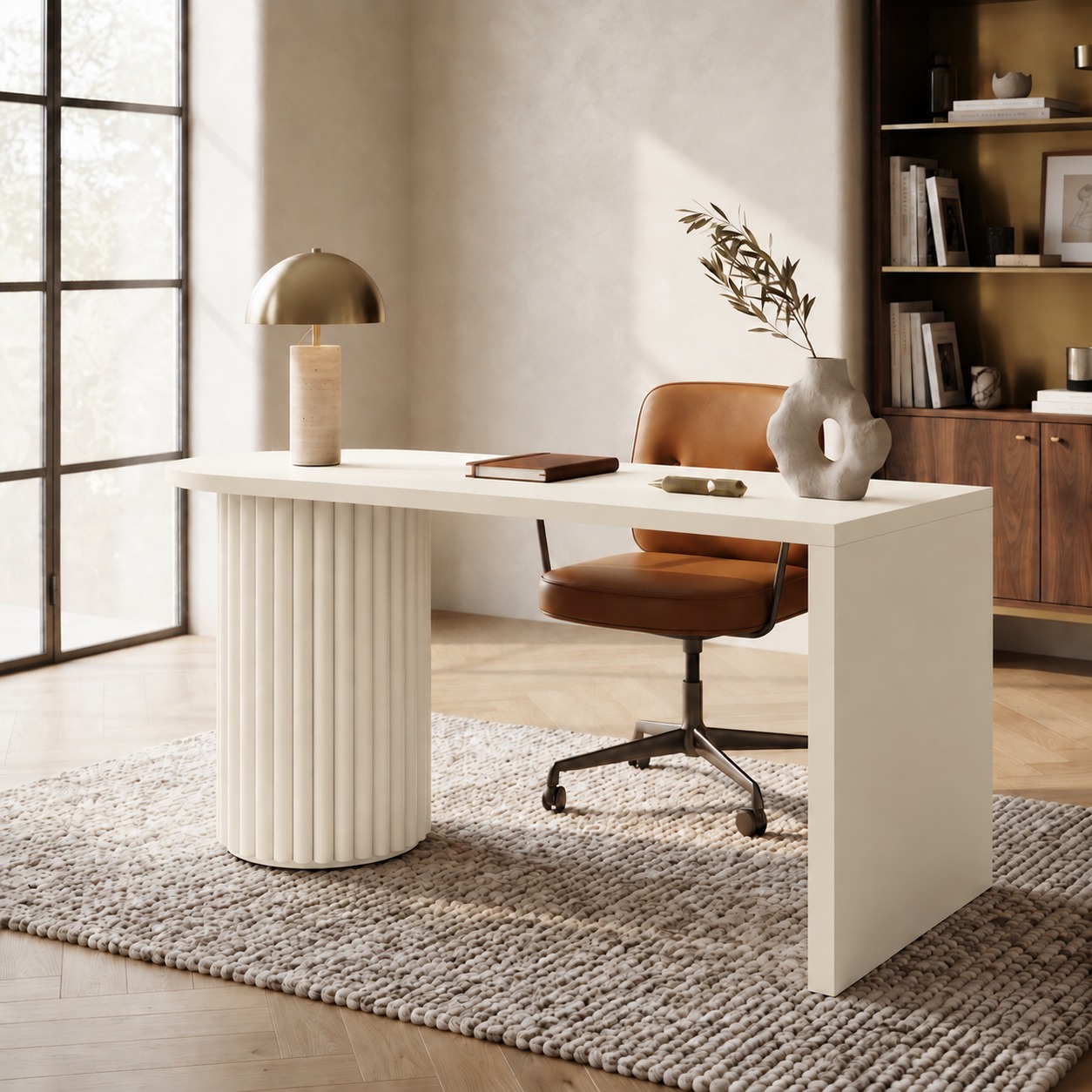 Bureau Élégance – Design contemporain et piètement cannelé