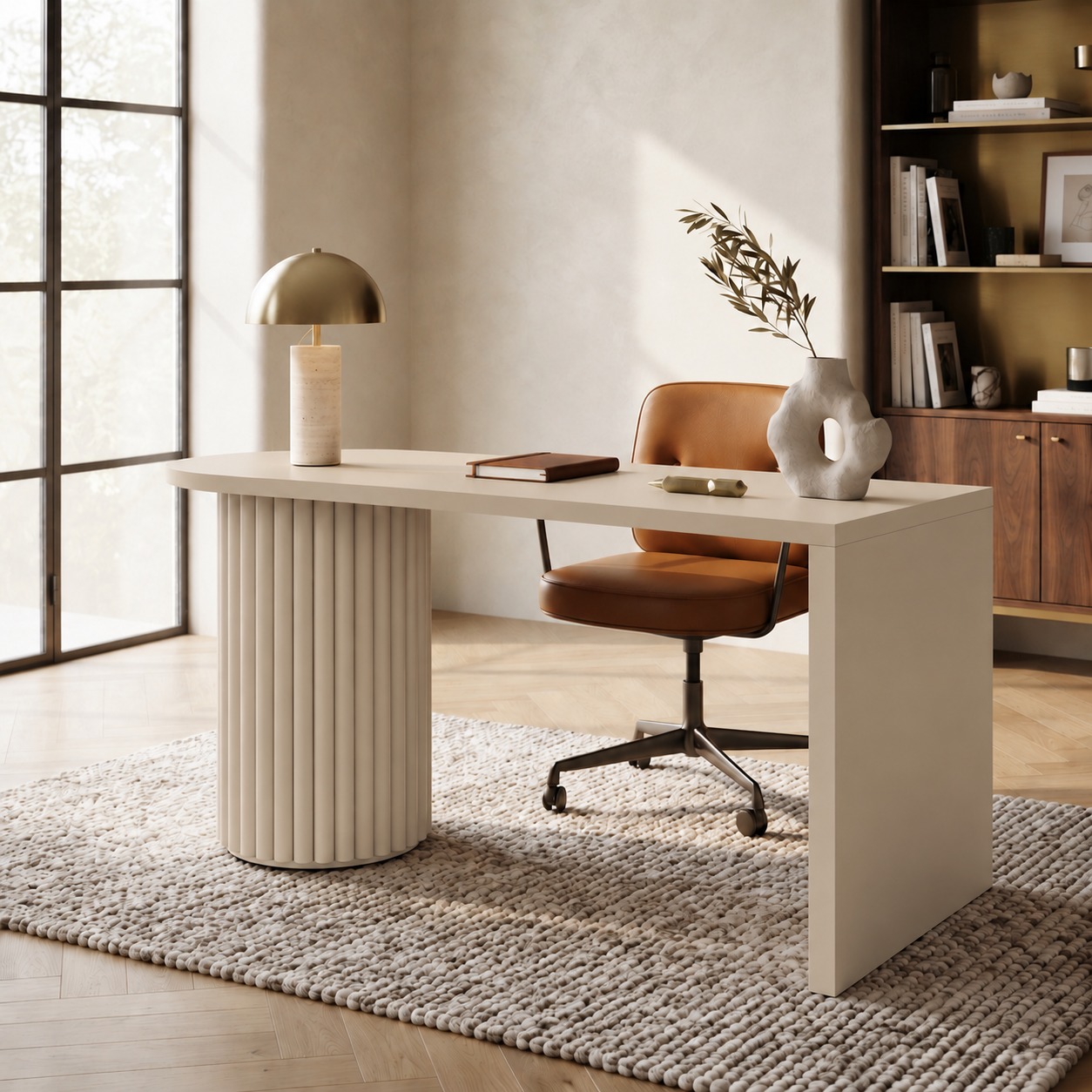 Bureau Élégance – Design contemporain et piètement cannelé