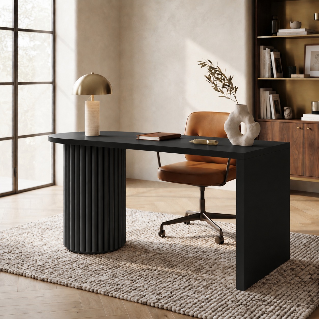 Bureau Élégance – Design contemporain et piètement cannelé