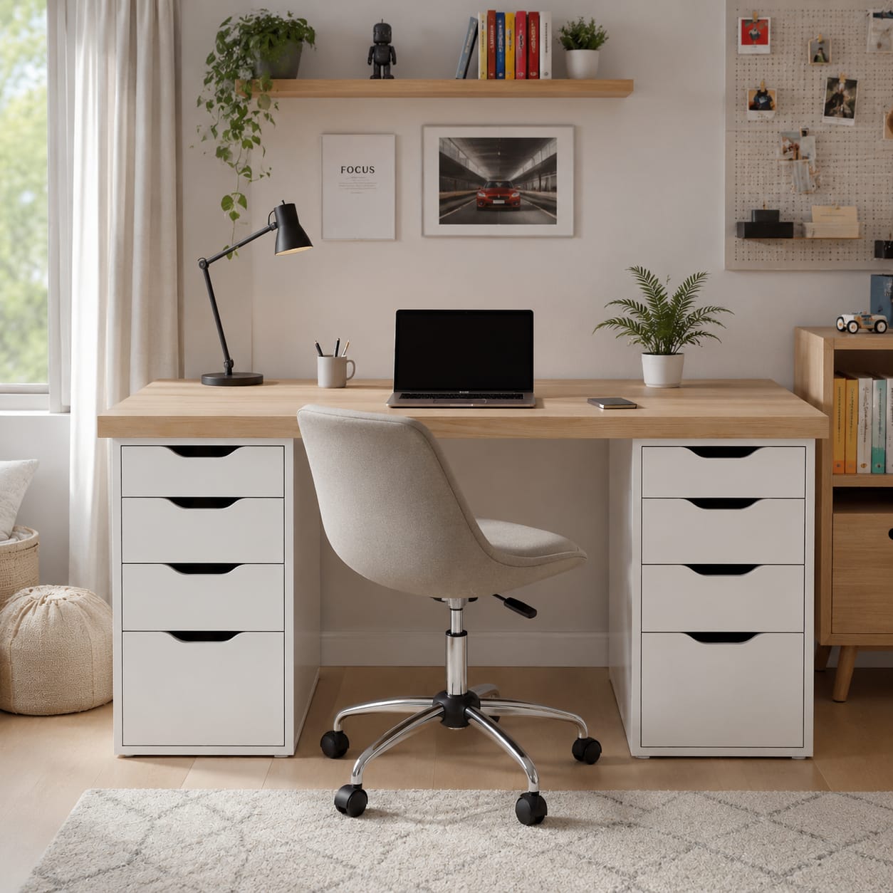 Bureau Frame – Élégance contemporaine et rangement intégré